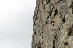 Mike Hutton on Copenhagen (E2) at Hardknott Crag (from the Lake District Climbs Rockfax).