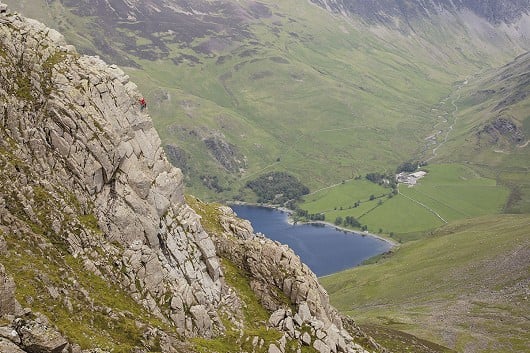 The final arete of the all-time classic Oxford and Cambridge Direct Route (Severe) Grey Crag (from the Lake District Climbs Roc  © Mike Hutton