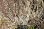 Alan James on White Noise (E3) at Reecastle Crag (from the Lake District Climbs Rockfax).