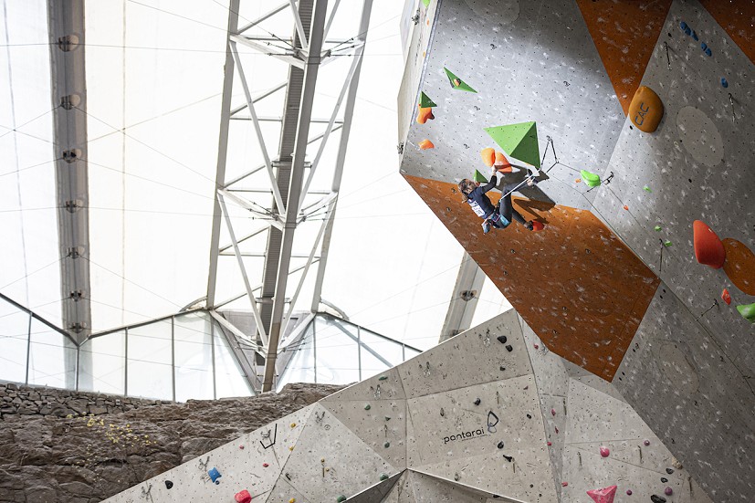 Luce Douady sets an early highpoint to win her second senior IFSC medal.   © Final Crux Films