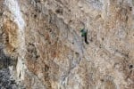 A party on the superb Sognando l'Aurora (7b+) on the south face of Tofana di Rozes