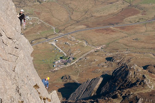 Alex Haigh and Mick Ryan on Pinnacle Rib Route on Tryfan  © Alan James