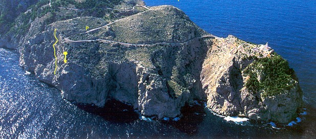 Full English E4 5c Big Bend Cliff, Formentor.  © Pat Littlejohn