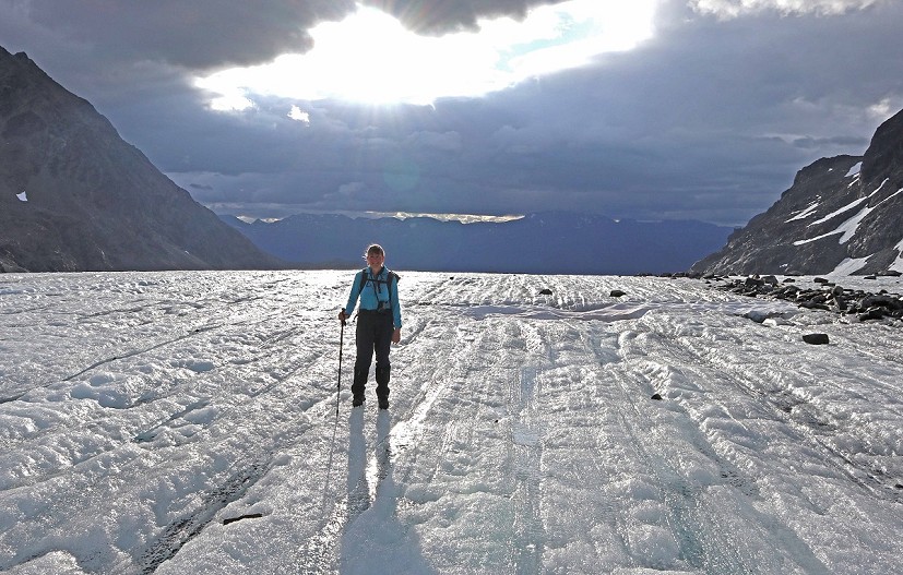Denise on the Koppangsbreen glacier  © Richard and Denise Mclellan