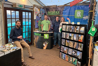 The Rockfax stand in the Festival Basecamp Village in 2018  © Alan James