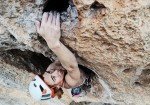 The crag gives birth to another climber. Nina Tombs on Barbarossa