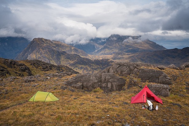 Camping light, but still in accordance with the conditions, in the Cuillin   © David Lintern