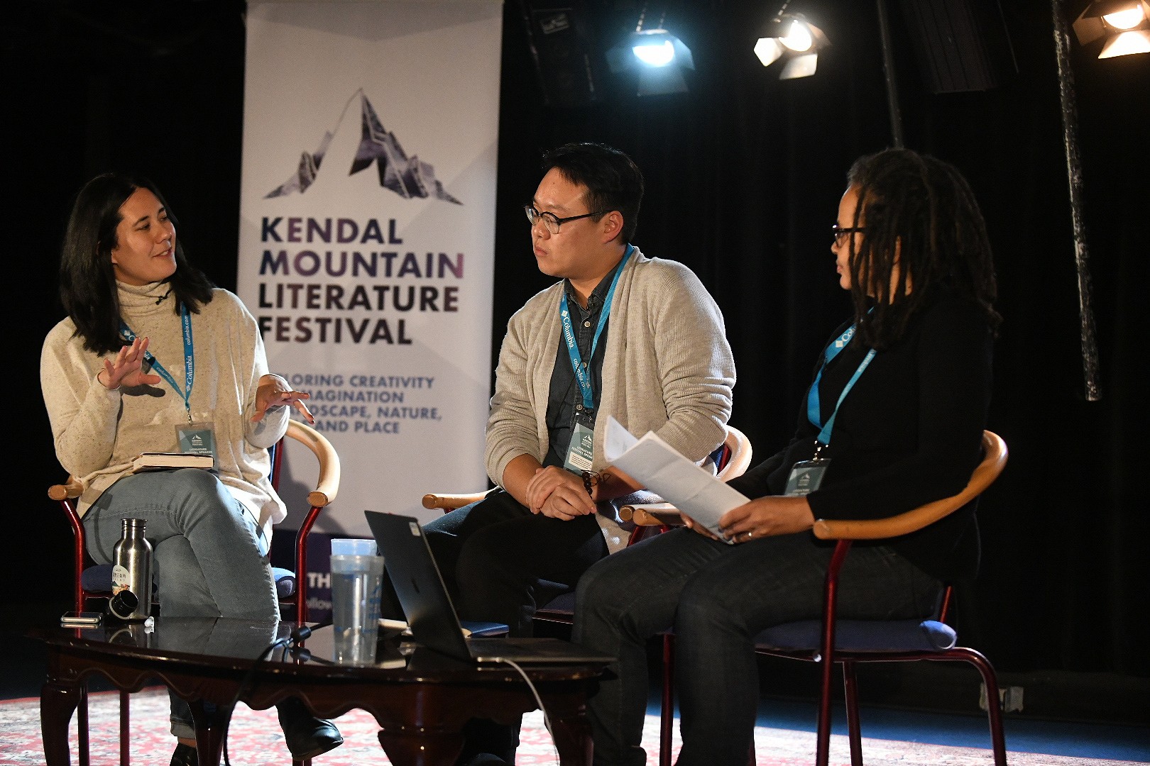 Jessica J. Lee, Jay G. Ying and Amanda Thomson discuss diversity in nature writing.  © Henry Iddon