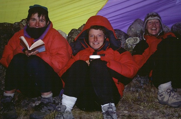 Catrin, Adele and Di on their first expedition to Bolivia, 2000  © Di Gilbert