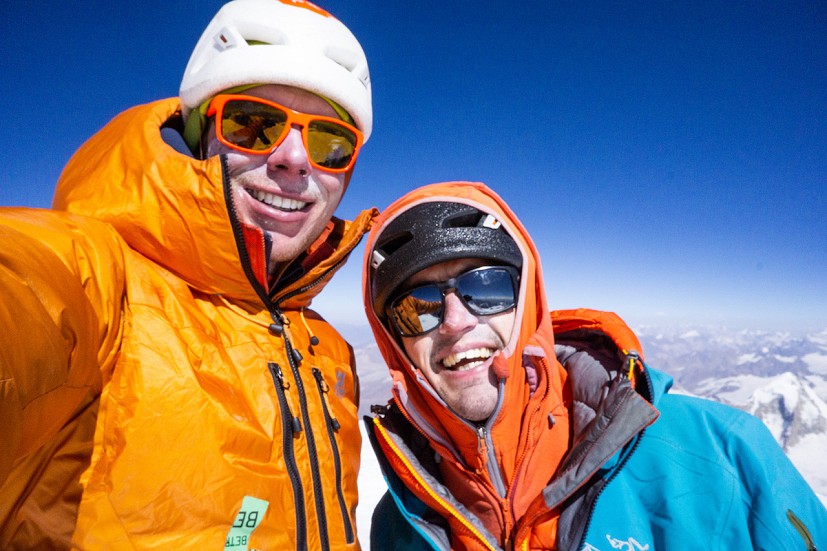 Tom and Ally on the summit of Koyo Zom.  © Tom Livingstone
