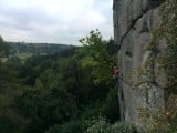 Tullan Mawer on Suicide Wall at cratcliff tor