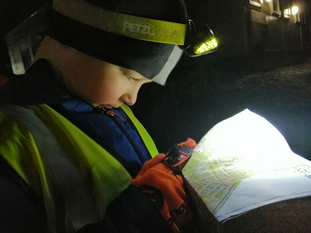 Introducing my son to the joys of night orienteering   © Will Legon