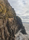 Martin leading Eve's Drop traverse at Fort Crags, Brean Down, Somerset,