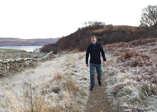 Trying out a Power Air hoody on a wintry Skye  © Pegs Bailey