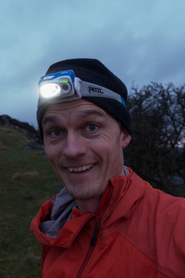 A horrific selfie, demonstrating both the headtorch and the psychological state of anyone getting up at 6am to go for a run  © UKC Gear