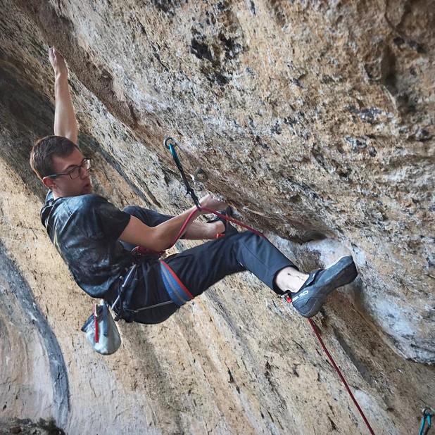 Will is only the second British climber to redpoint 9b.  © Will Bosi