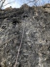 Horse Nails (7a) - just before self belay to work out the moves
