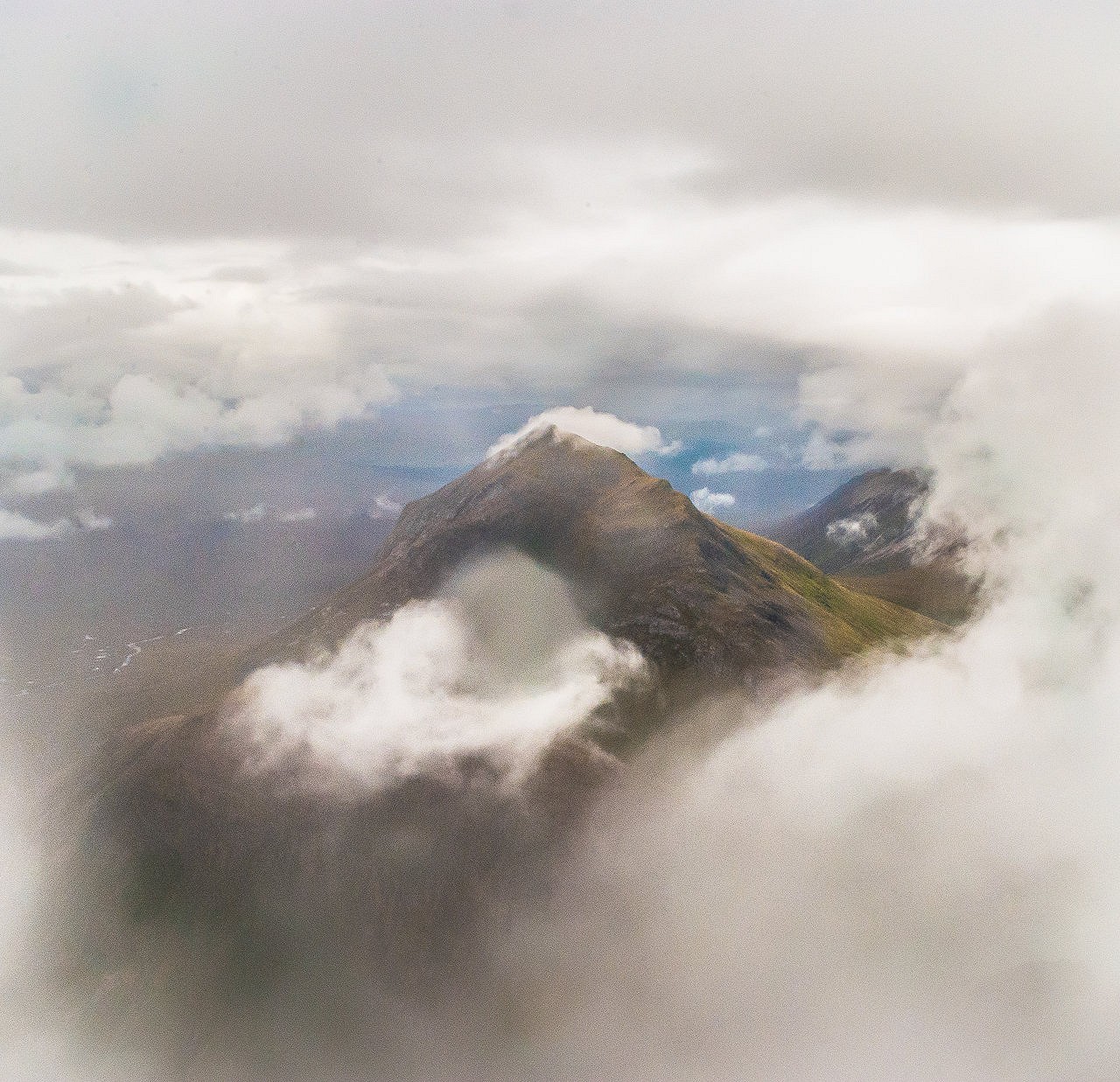 Summit of Marsco peaking through the cloud, From Bla Bheinn  © Karen.Daly