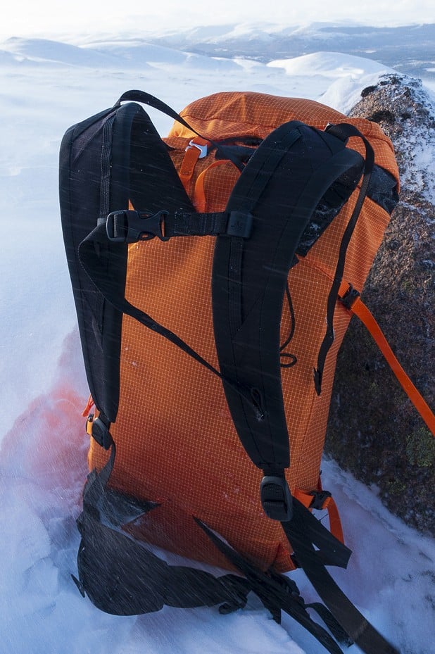 With no exposed mesh, the back panel won't absorb snow. But how about sweat?  © Dan Bailey
