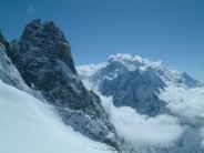 Dru North Face & Mt Blanc