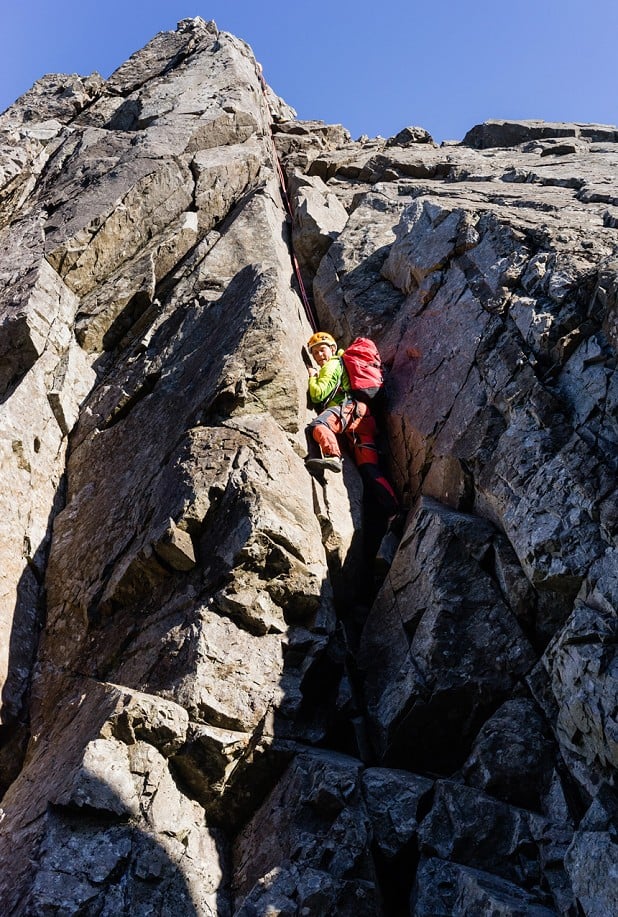 The climb out of the TD Gap is the hardest pitch on a direct traverse, but it's readily avoidable  © Adrian Trendall