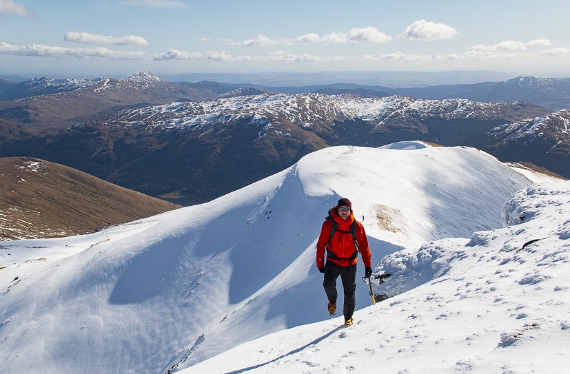 Using the Zenith Jacket as a windproof on the Crianlarich hills  © Dan Bailey