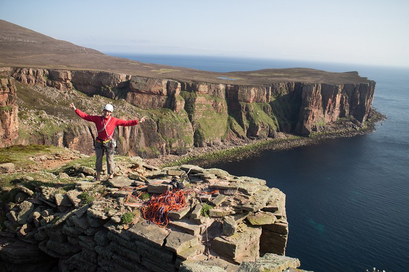Standing on the summit of the Old Man of Hoy after wanting to for a long, long time...  © Penny Orr