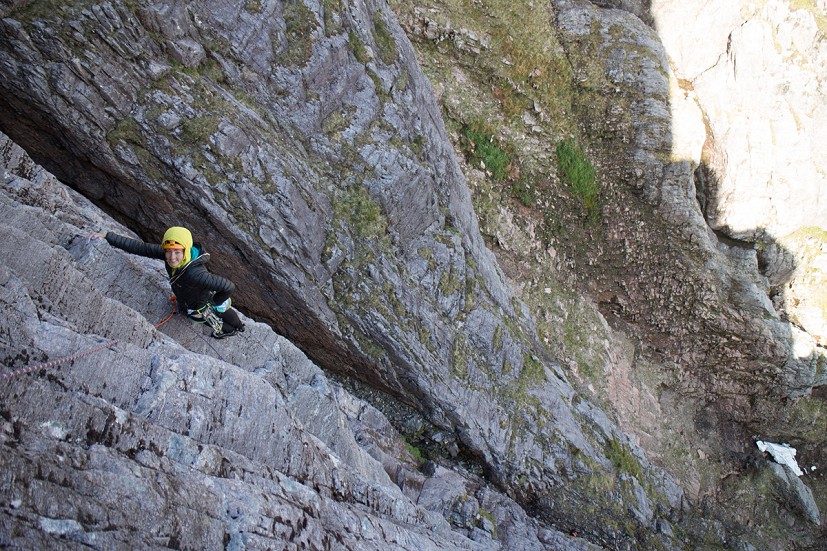 Penny Orr coming to the end of P2  © Rob Greenwood - UKC