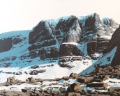 Triple Buttress, Beinn Eighe, Acrylic on canvas 120x100cm. Painting is the next best thing to being in the mountains!