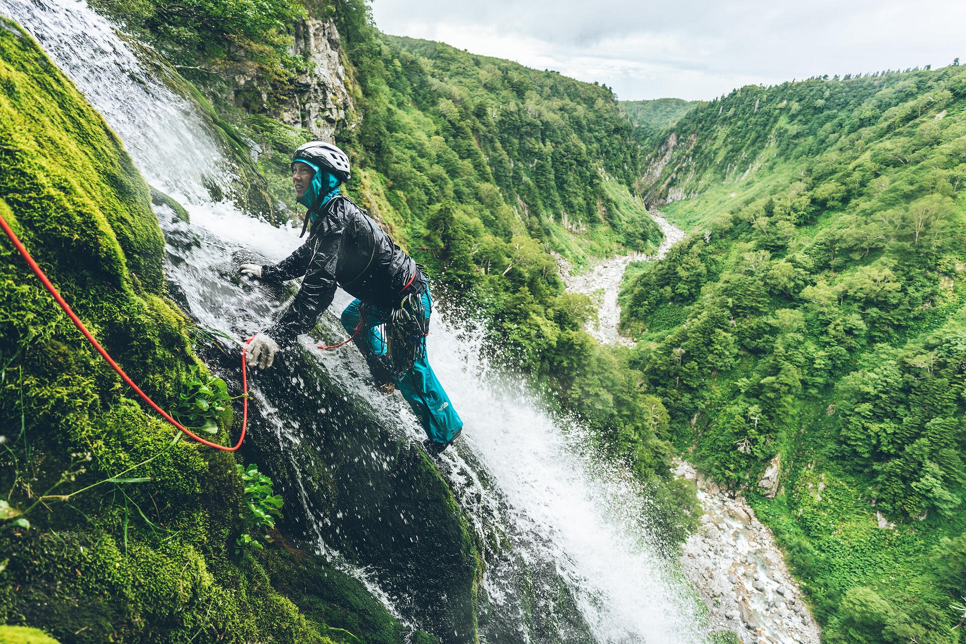 Climbing waterfalls in Japan - Sawanobori.  © The North Face