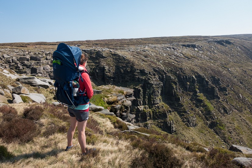 Penny Orr looking out over towards the Kinder Downfall  © Rob Greenwood - UKC