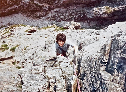 Buachaille Etive Mor. route Agag,s Groove climber Marianne Bennett 1999  © wildclimb1