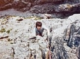 Buachaille Etive Mor. route Agag,s Groove climber Marianne Bennett 1999