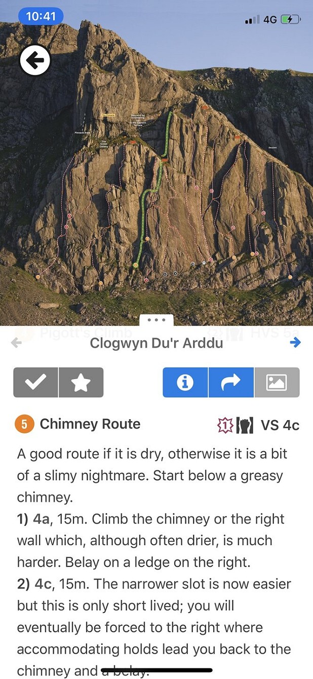 Cloggy on the Rockfax App  © UKC Gear