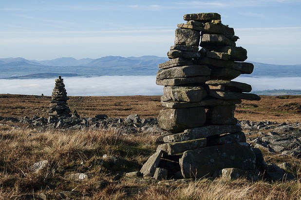The hills around Cross Fell are scattered with interesting cairns  © Dan Bailey