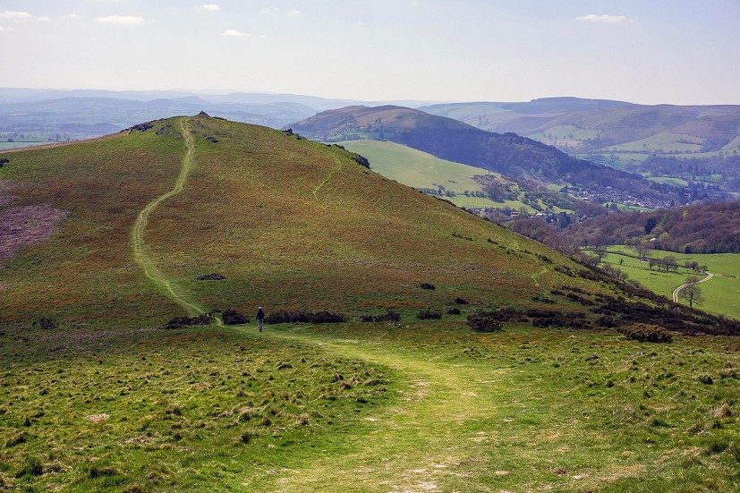 Striding forth along the main Hope Bowdler ridge  © John Gillham