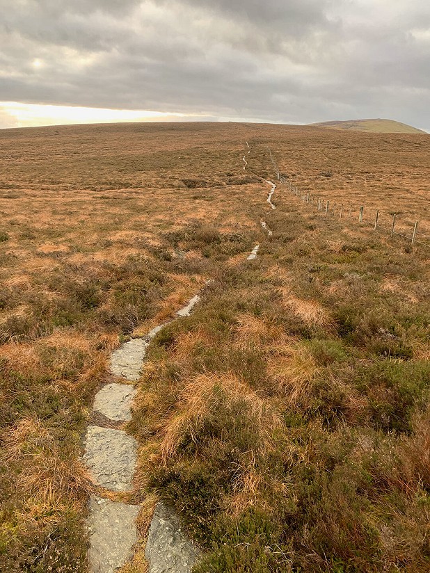 The Pennine Way section is flagged-stoned.  © Alan James