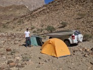 Camp in the wadi. Approx 2hr walk to the base of the wall.