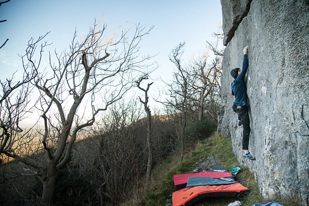 Theo Moore on The Coil (7A+), Farlton  © UKC Gear