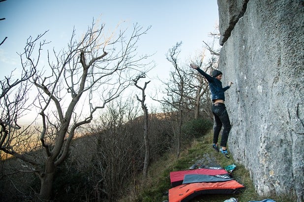 Theo Moore off The Coil (7A+), Farlton  © UKC Gear
