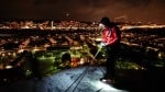 Night on the top of Hollywood Ice with Gothenburg lights in the background
