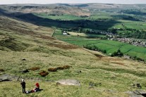 The view from the monument on Stoodley Pike, with the town of Todmorden below;