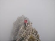 On the ridge in the mist