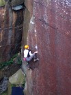 New route at Burbage South Quaries, "Shadows on the wall"