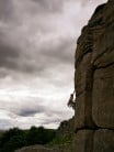 Unknown climber on Calvary, Stanage Plantation