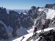 Approaching the summit of Pic Coolidge in the Ecrins