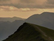 A lone hiker taking a moment at Blencathra.