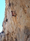 Anna Opluštilová climbing in the Katsounaki canyon, eastern Crete
