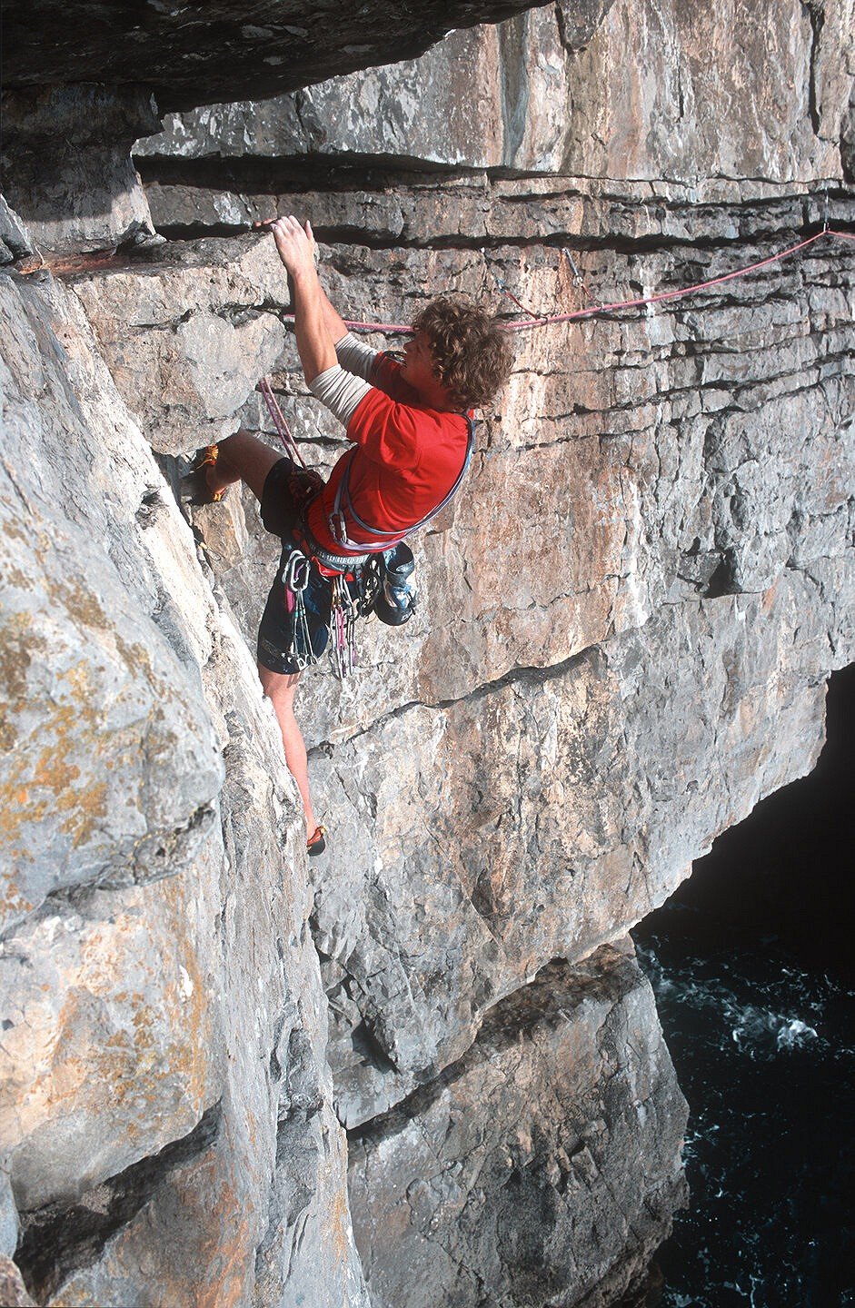 Will Perrin at the end of the traverse on Heart of Darkness  © Ray Wood