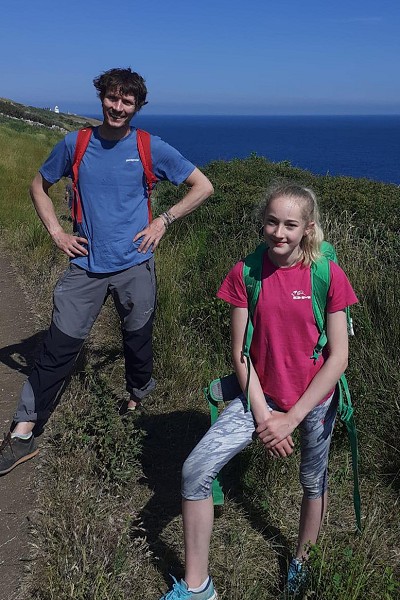 Hannah and Tim atop Boulder Ruckle Swanage  © Hannah Toward Collection